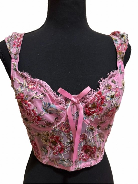 Victoria's Secret Other - Victoria Secret Pink Floral Corset with adjustable unique straps Sz Lg EUC